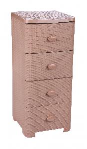 Комод "Плетенка" 4 секции, Альтернатива М2434, какао