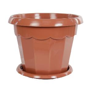 Горшок цветочный Альтернатива "Гармония" М1577, с поддоном (коричневый), 7 л