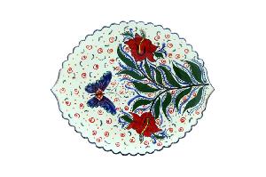 Блюдо Ляган "Риштанская керамика", Бабочка, диаметр 41 см LAG001_3