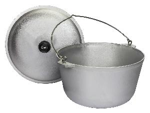 Котел алюминиевый 20 л с крышкой и ручкой (овальное дно)