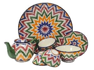 Набор чайный "Риштанская керамика", Атлас №1, 10 предметов