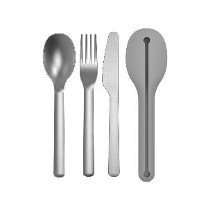 Набор столовых приборов 3пр в чехле Leo (серый)