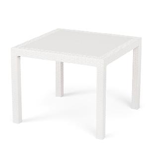 Стол садовый Альтернатива "Ротанг-плюс" М8693, (белый), 94х94х74