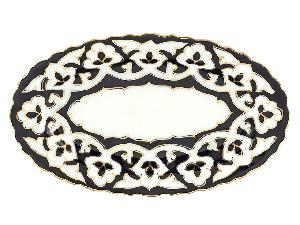 Тарелка овальная Пахта, Turon Porcelain, с золотом, Ø 23 см