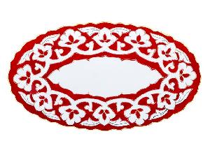 Тарелка овальная Красная Пахта, Turon Porcelain, с золотом, Ø 29 см