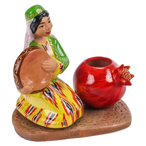 Керамическая подставка под карандаши "Девушка с дойрой" Керамическая подставка под карандаши "Девушка с дойрой"