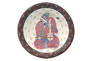 Ляган "Музыкант", Узбекистан, керамика, диаметр 28 см