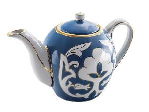 Чайник Бирюзовая Пахта, Turon Porcelain, с золотом, 0.8 л