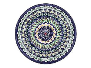 Блюдо Ляган "Риштанская керамика", Синяя мехроб, диаметр 28 см RSN023