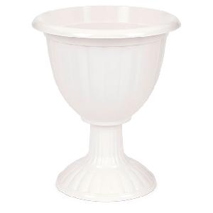 Вазон на высокой ножке для цветов Альтернатива "Жасмин" М1392 (белый), 42х42х50 см