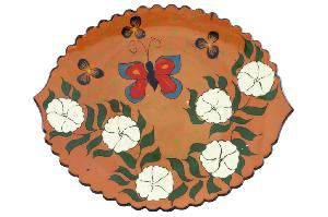 Блюдо Ляган "Риштанская керамика", Бабочка, диаметр 41 см LAG004_1