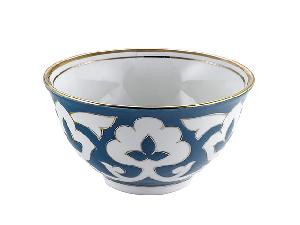 Пиала Бирюзовая Пахта, Turon Porcelain, с золотом, Ø 11 см