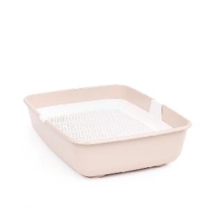 Лоток для кошек с сеткой Альтернатива М8581, (бело-бежевый), 500х380х135 мм