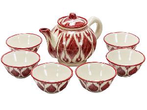 Набор чайный "Риштанская керамика", Атлас, 8 предметов