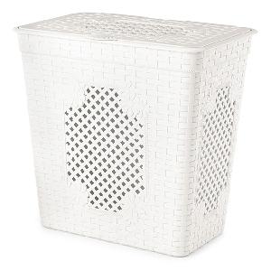 Корзина с крышкой для белья Альтернатива "Плетенка люкс" М3405 (белый), 85 л