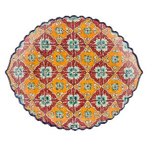 Блюдо Ляган овальный "Риштанская керамика", диаметр 41 см RS33_23
