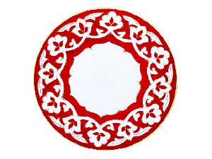 Тарелка Красная Пахта, Turon Porcelain, с золотом, Ø 21.7 см