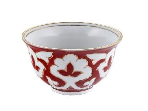 Пиала Красная Пахта, Turon Porcelain, с золотом, Лола, Ø 10 см