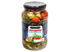Маринованное ассорти №2 (огурцы, томаты), 1л