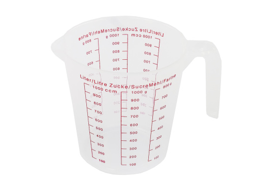 Мерный стакан для сыпучих продуктов с носиком на 1 л, пластиковый