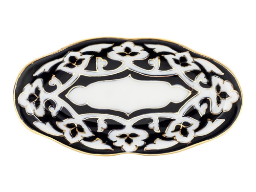 Лимонница овальная Пахта, Turon Porcelain, с золотом, Ø 18 см