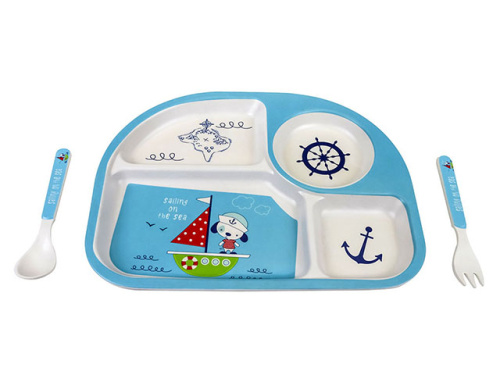 Набор детской бамбуковой посуды для кормления "Лодочка", 3 предмета