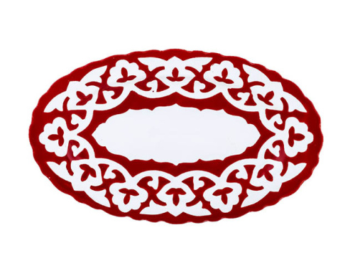 Тарелка овальная Красная Пахта, Turon Porcelain, Ø 23 см