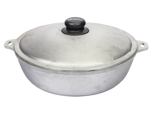 Жаровня алюминиевая с крышкой 260х80, DAVR METALL