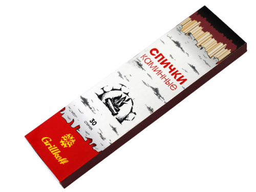 Спички для угля каминные Grillkoff, 21 см 30 штук
