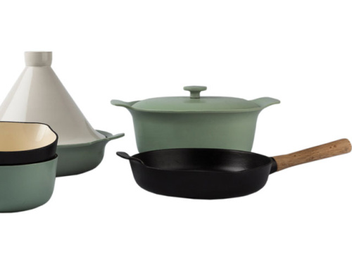 Кастрюля чугунная овальная с крышкой BergHOFF Ron, (зеленая) 5.2 л