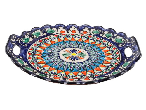 Блюдо Ляган "Риштанская керамика", с ручками, Ø 31 см 