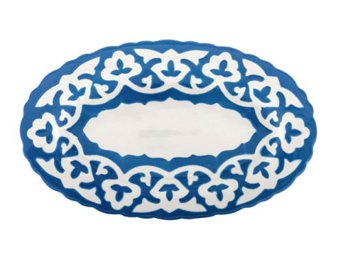 Тарелка овальная Бирюзовая Пахта, Turon Porcelain, Ø 23 см