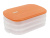 Контейнер с крышкой для хранения и заморозки продуктов на 3 секции, 32х22х13 см, оранжевый Контейнер с крышкой для хранения и заморозки продуктов на 3 секции, 32х22х13 см, оранжевый