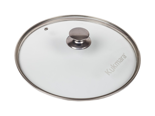 Стеклянная крышка 28 см с ручкой из нержавеющей стали, Kukmara, с28т112