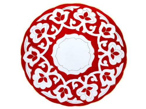 Ляган Красная Пахта, Turon Porcelain, с золотом, Ø 25 см