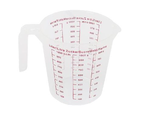 Мерный стакан для сыпучих продуктов с носиком на 1 л, пластиковый