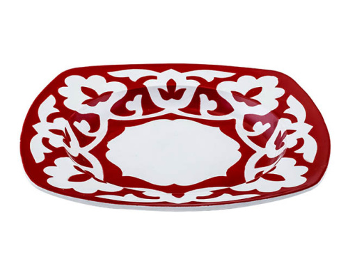 Тарелка квадрат Красная Пахта, Turon Porcelain, Ø 21.5 см