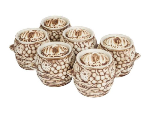 Горшок для запекания "Славянская Керамика", Виноград, 0.6 л, 6 шт