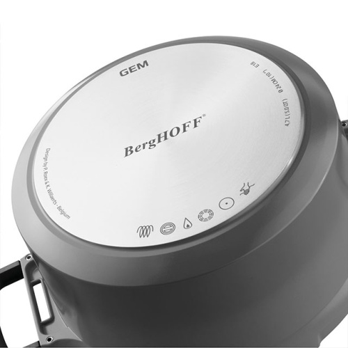 Сотейник со стеклянной крышкой BergHOFF Gem grey, 3.3 л