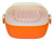 Дуршлаг с миской 2 в 1 овальный, пластиковый, 2.5 л, оранжевый/белый