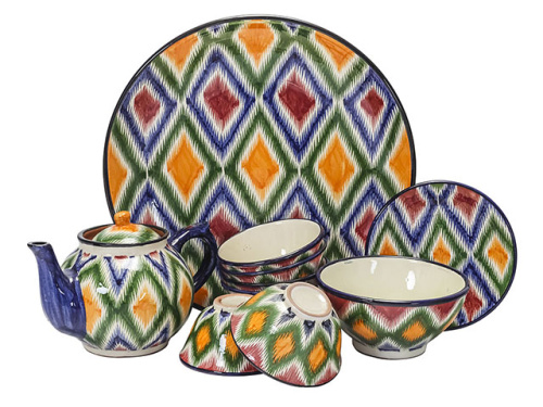 Набор чайный "Риштанская керамика", Атлас №2, 10 предметов