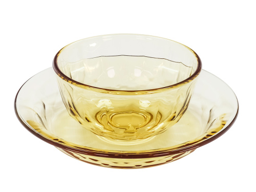 Набор стеклянной посуды: 4 салатника, 4 тарелки, Plover