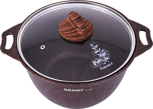 Кастрюля 4 л с антипригарным покрытием со стеклянной крышкой Kukmara (Granit Ultra Red), кга42а