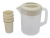 Кувшин с крышкой-фильтром 2.5 л со стаканами 4 шт  по 300 мл, пластик, кремовый