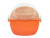 Дуршлаг с миской 2 в 1 круглый, пластиковый, 2 л, оранжевый/белый