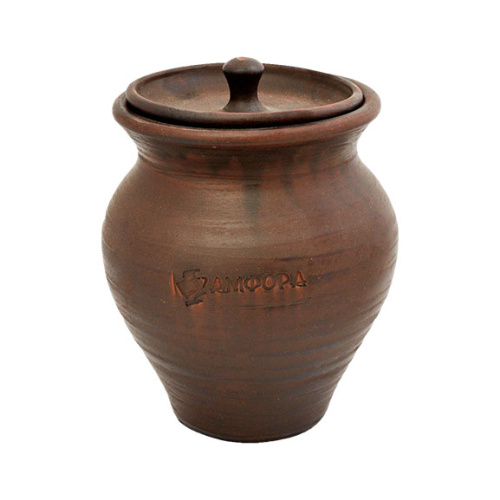 Чугунок 2 л керамический с крышкой для пост-томления в остывающем тандыре с эффектом «Русской печи»