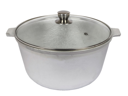 Котел 10л со стеклянной крышкой, (овальное дно) DAVR METALL