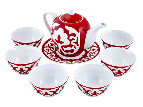 !Чайный сервиз Красная Пахта, Turon porcelain, 8 предметов