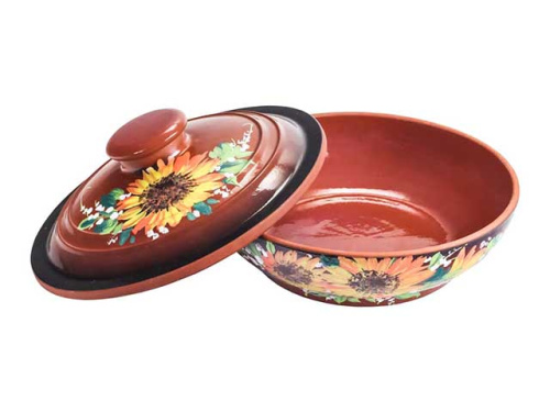 Жаровня малая "Славянская Керамика", Подсолнух, 1.4 л