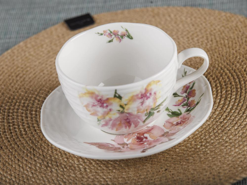 Чайная пара Flowers Line: чашка, блюдце PLOVER, 280 мл